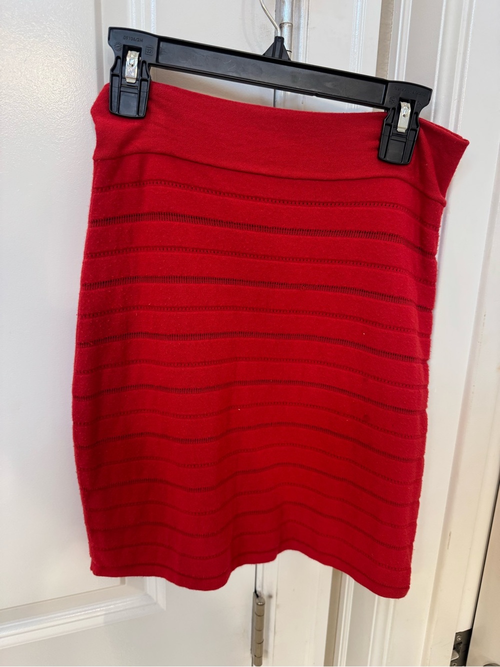 rag & bone Red Ribbed Knit Mini Skirt